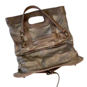 Giorgio Brato Brown washed Leather shoulder Slouchy Lagenlook Handbag Tote purse